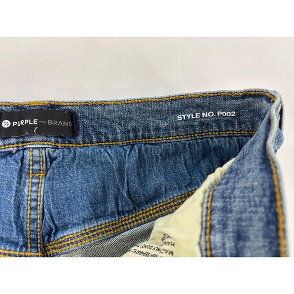 Purple Brand P002 - Worn Mid Indigo Destroy size 32